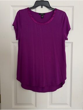 Alfani Women’s Vibrant Purple Short-Sleeve Top Size L